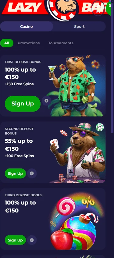 Lazybar Casino promotions on mobile